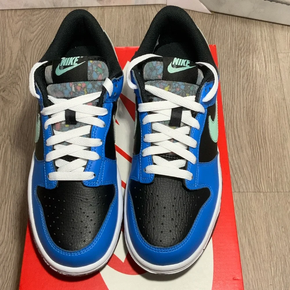 Nike Dunk Low GS Blk Light Photo Blue Mint - Size 6.5Y/8W - DR0165-001 New